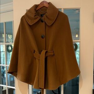 Ellen Tracy Dark Tan Cape Coat with Belt